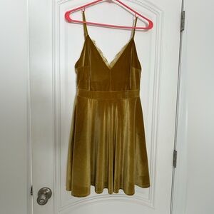 Lulu's Gold Velvet Dress